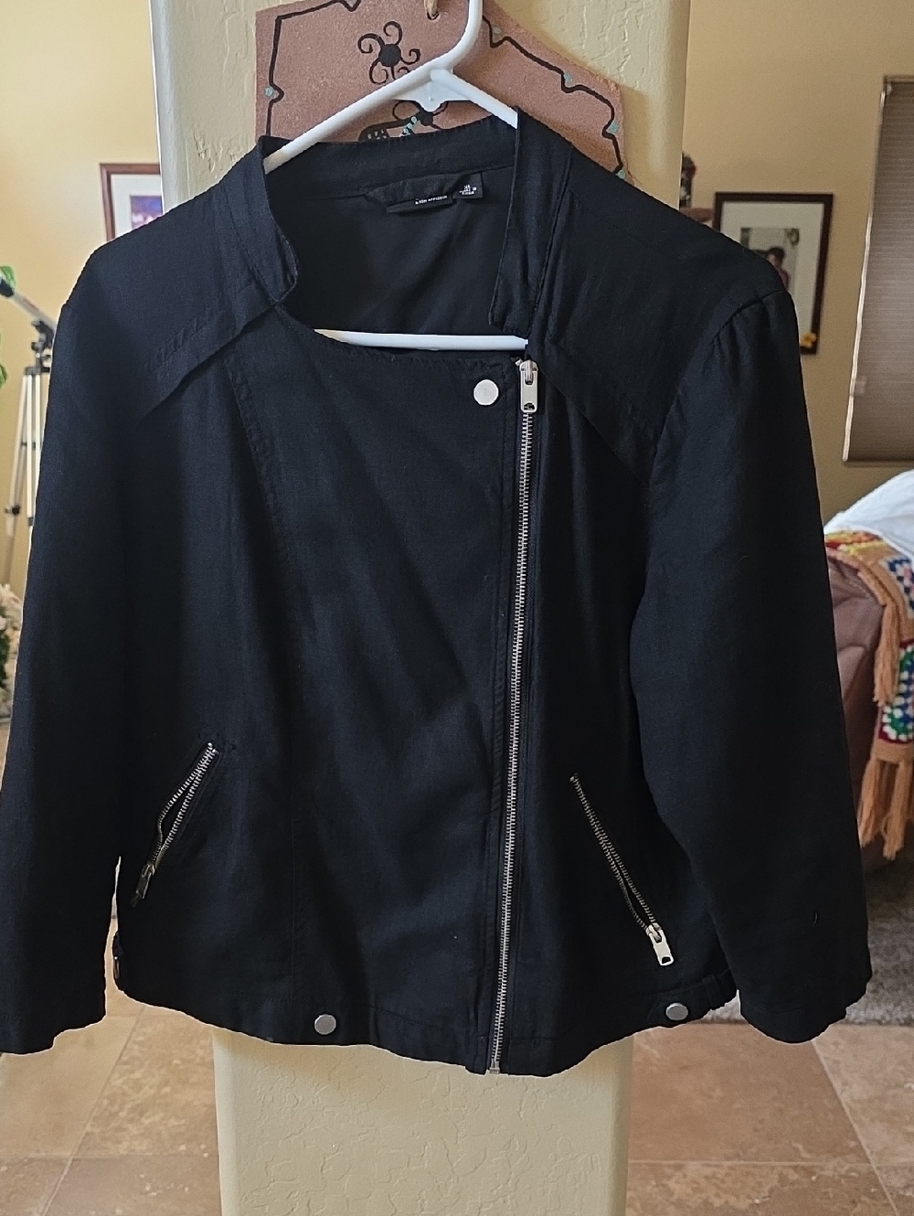 a.n.a Black Asymmetrical Zip Moto Jacket
